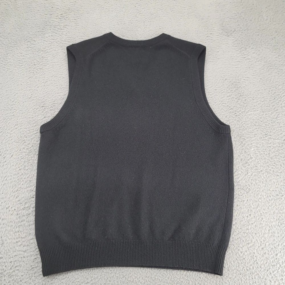 Clubfellow Sweater Mens Large Black Lambswool Vest Sleeveless V-Neck Golf Casual - Picture 3 of 9